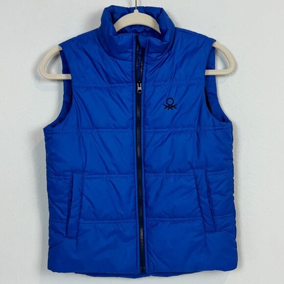 United Colors of Benetton Royal Blue Puffer Vest L *runs small - Picture 1 of 9